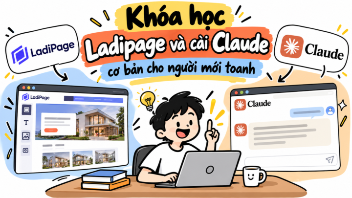 Khóa học claude code cơ bản, cách làm hệ thống ladipage tự động miễn phí