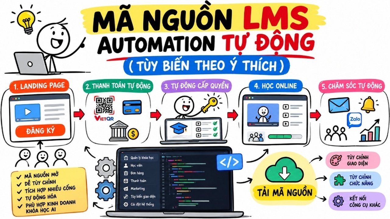 Mã Nguồn Mở LMS Automation Tự Động & VietQR (Tùy Biến Theo Ý Thích)